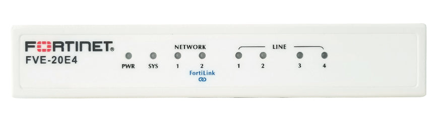 Fortinet FVE-20E4 | 2x 10/100 Ports, 4x FXO, 8GB Storage, 20 Endpoints, 4 VoIP Trunks
