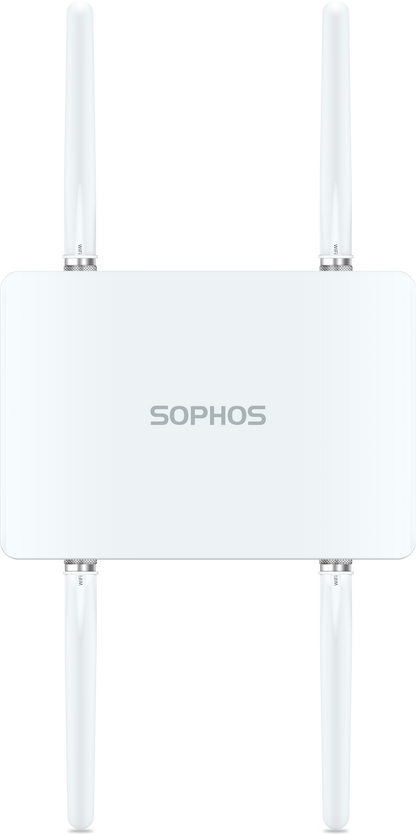 White Sophos AP6 420X access point with four antennas