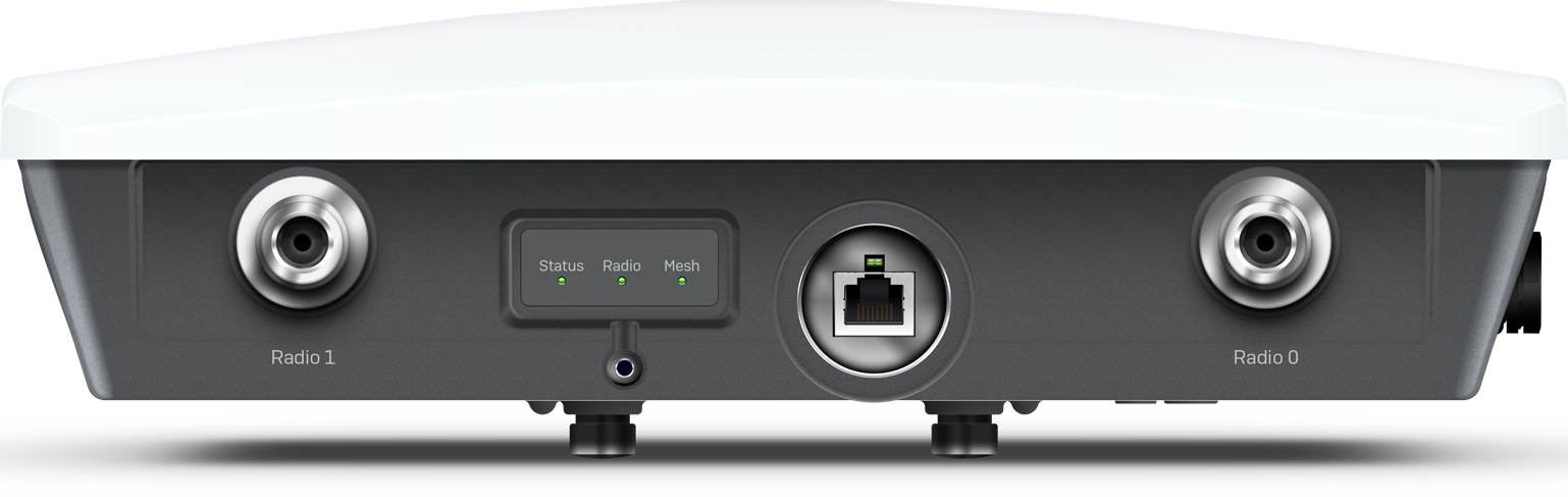 Sophos AP6 420X PoE AP back with radio 0/1 ports, Ethernet, green status LEDs