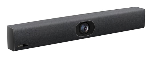 Black textured yealink uvc40-e2 video conferencing camera bar with central lens 4k ultra-hd ai-powered usb plug-and-play