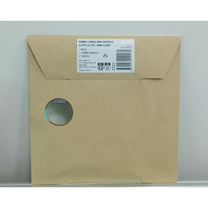 OM4 Multimode Fibre Optic Cable | Duplex LC to LC | LSZH Aqua | 0.5 to 10 Meter