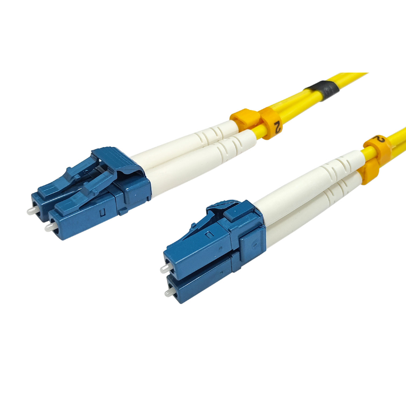 OS1 / OS2 Singlemode Fibre Optic Cable | Duplex LC to LC | LSZH Yellow | 0.5 to 10 Meter