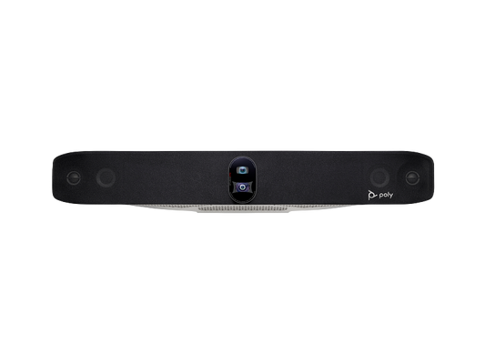 Poly 83Z51AA Studio X70 black rectangular 4K video bar with central lens
