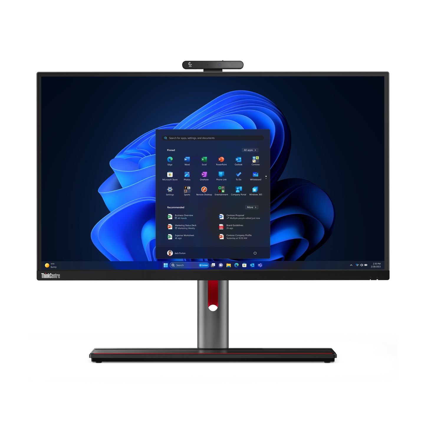 Lenovo ThinkCentre M90a Pro 27’’ black red all-in-one PC with webcam