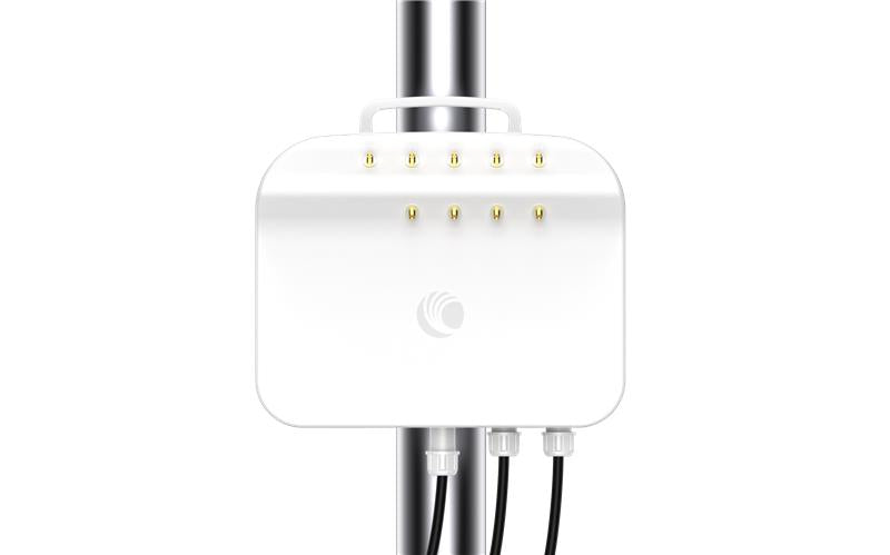 White rectangular outdoor wireless access point with indicator lights cambium networks epmp 4500c 5 ghz 4 gbps connectorized model