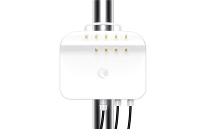 White rectangular outdoor wireless access point with indicator lights cambium networks epmp 4500c 5 ghz 4 gbps connectorized model