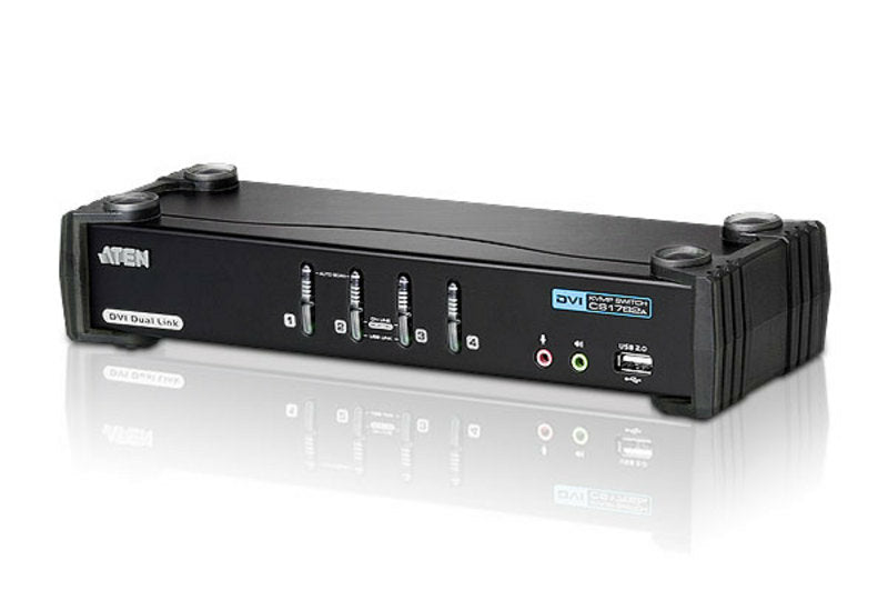 ATEN CS1784A-AT-U | CS1784A 4-Port DVI Dual-Link USB KVM, 2 x USB 2.0, 7.1 Audio