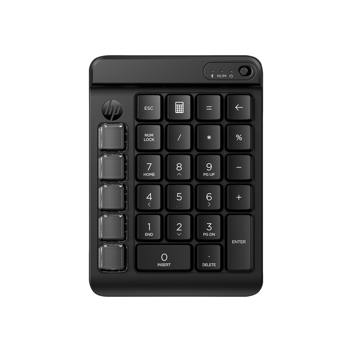 Black hp 7n7c3aa 435 programmable bluetooth wireless numeric keypad with sleek minimalist design and tactile keys