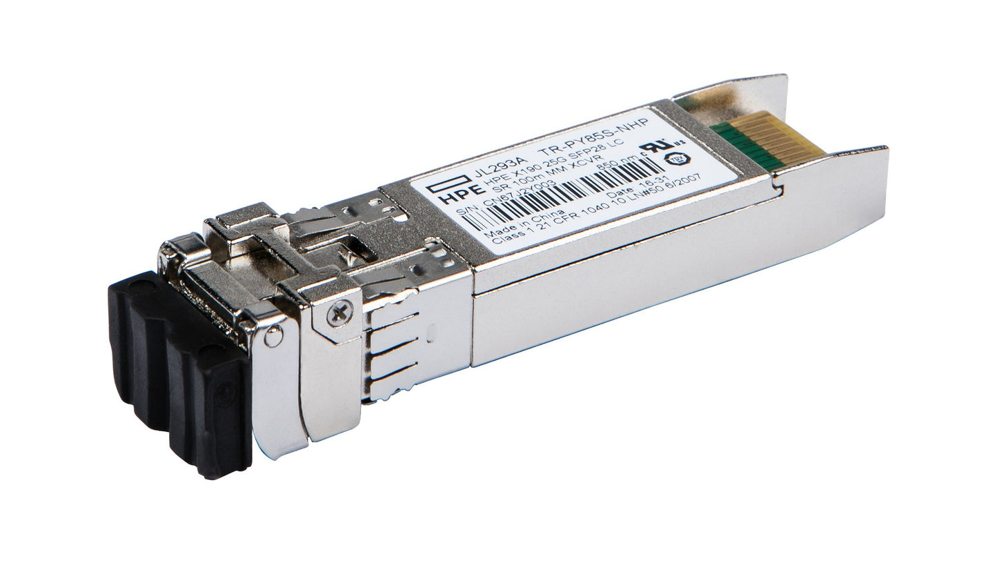 HPE JL293A | X190 25G SFP28 LC SR 100m Transceiver, 25GbE, MMF, LC Connector
