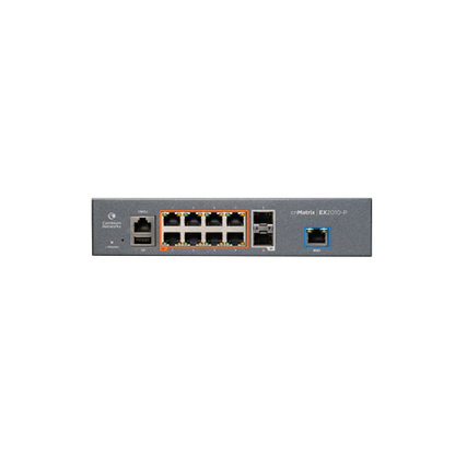 HP ProCurve 1820-24P gray metal switch with 8 black Ethernet ports and 1 blue port
