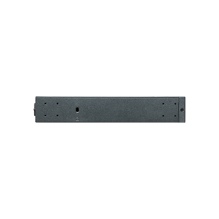 Cambium cnMatrix EX2010-P switch in black matte server rack with side mounting holes