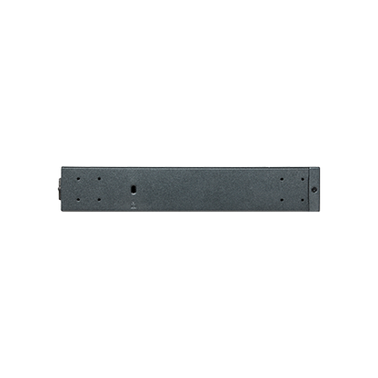 Cambium cnMatrix EX2010-P switch in black matte server rack with side mounting holes