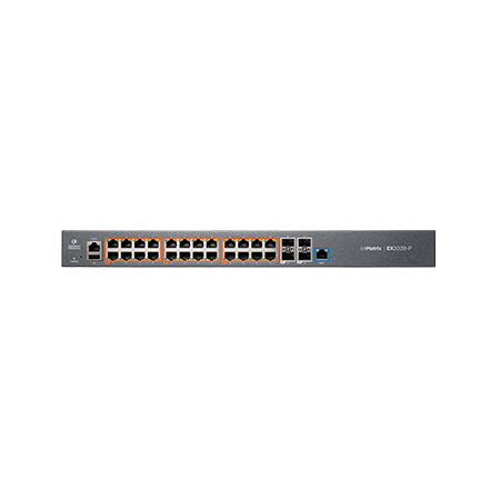 Cambium cnMatrix EX2028-P switch with 24 1GbE PoE+ ports, 4x10G SFP+