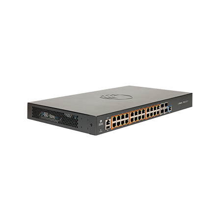 Cambium cnMatrix EX2028-P black metal switch with 24x1GbE PoE+ ports