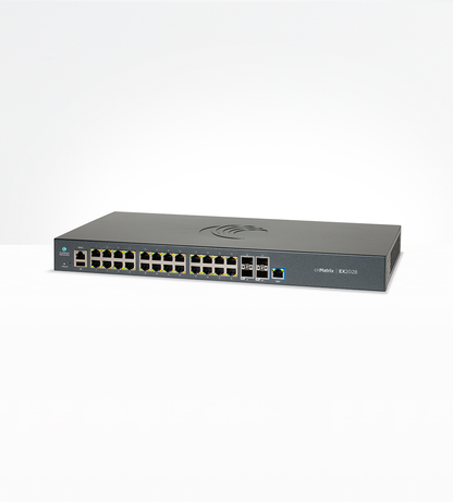 Cambium cnMatrix EX2028 switch with 24 1GbE ports and 4 SFP uplinks