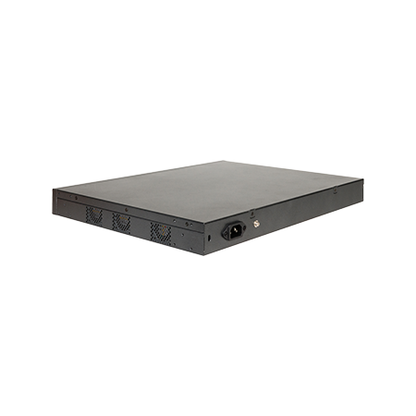 Rear view of Cambium Networks cnMatrix EX2052-P switch with ventilation grilles and power port