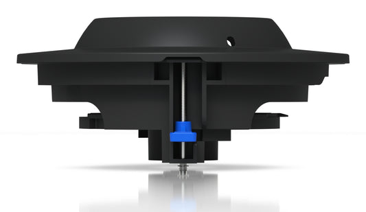 Black mechanical keyboard switch with blue stem and spring