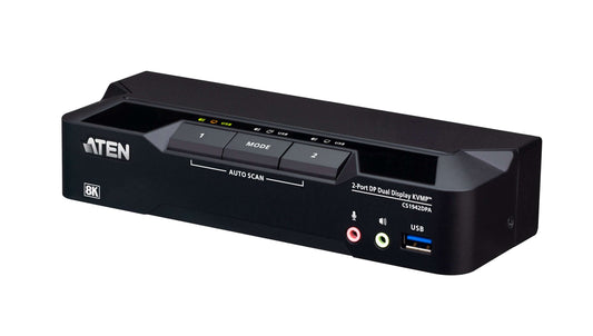 ATEN CS1942DPA-AT-U | 2-Port DisplayPort KVMP Switch, Dual 4K 60Hz Monitors, USB 3.0