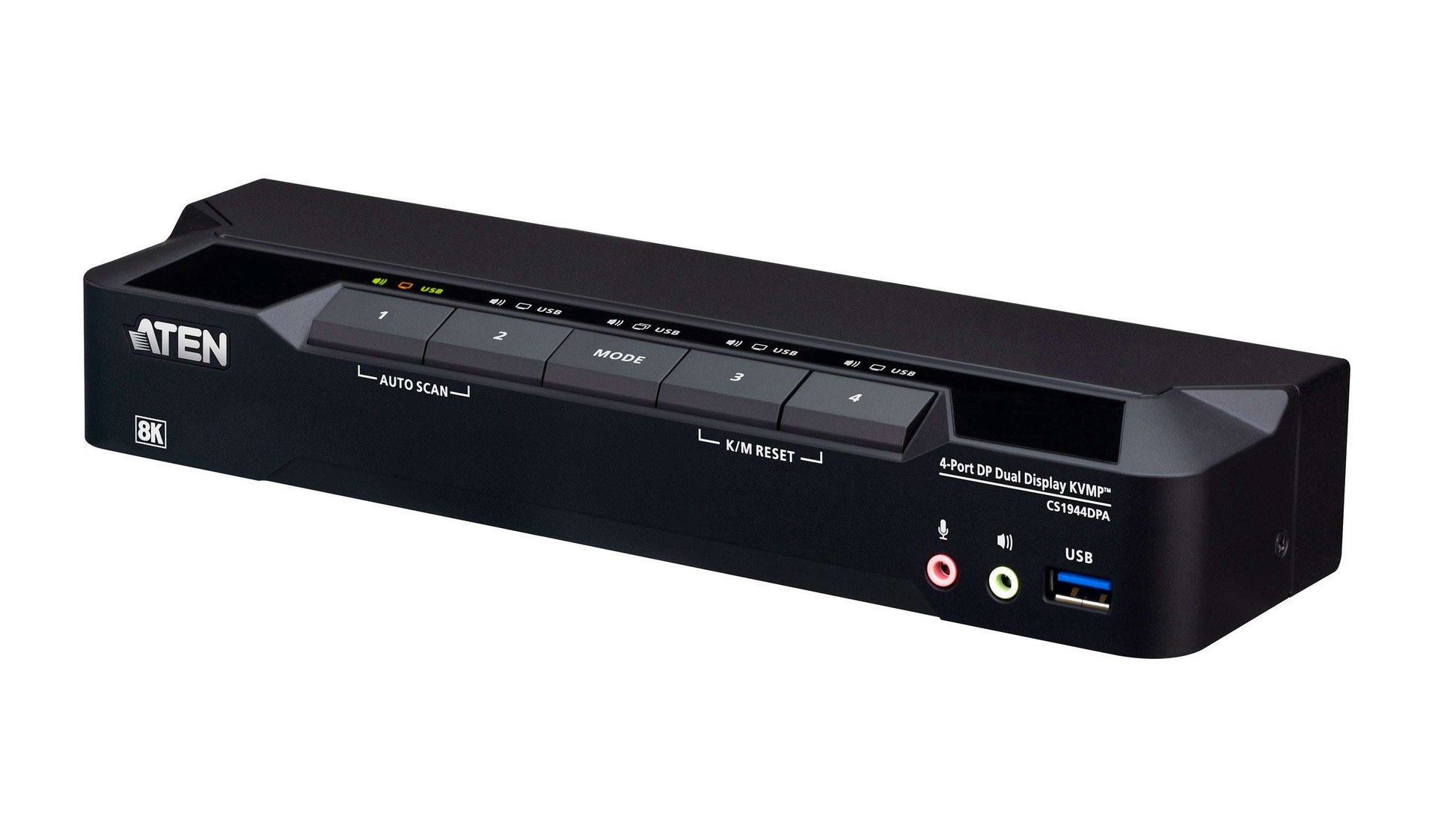 ATEN CS1944DPA-AT-U | CS1944DP Dual DisplayPort KVMP Switch, 4-Port, 4K60, USB 3.0 Hub