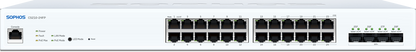 Sophos CS210-24FP switch rear: 32 Ethernet ports, 3 USB ports