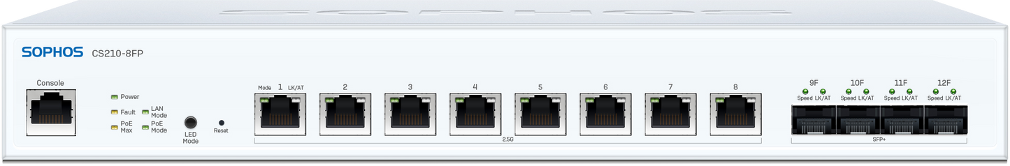 Sophos CS210-IFP white network security appliance rear with Ethernet ports