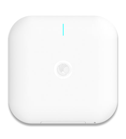 Cambium XV3-8 indoor WiFi 6 AP with white square design and blue LED
