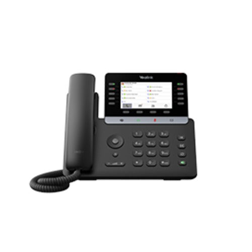 Black Yealink IPY-MP55-TEAMS-E2 voip business phone with touchscreen display numeric keypad android 15 AI noise cancellation