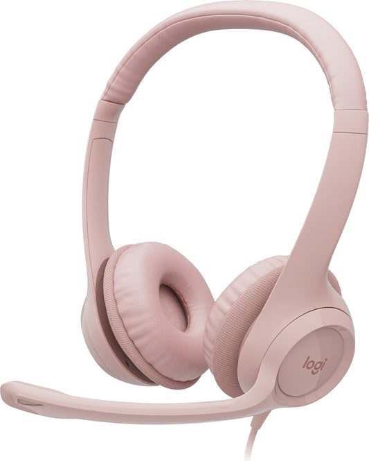 Logitech 981-001282 | Wired USB Headset, Pink, Office/Call Center, Comfortable Fit