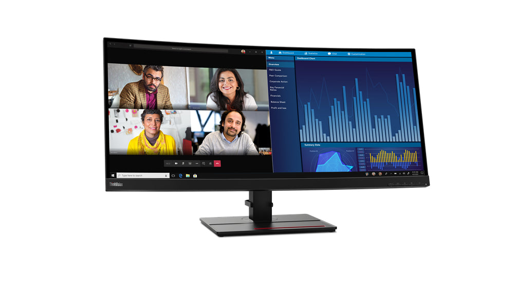 Lenovo 63F2RAR3AU | ThinkVision P34w-20 34.1" WQHD Monitor, 3440 x 1440, Black