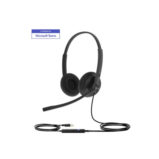 Yealink UH34-L-D-MS | UH34-LITE MS Dual Headset, Noise Cancelling Mic, USB-A