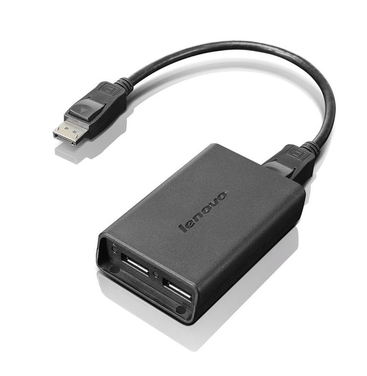 LENOVO 0B47092 | DisplayPort to Dual-DisplayPort Monitor Cable, USB A, Black
