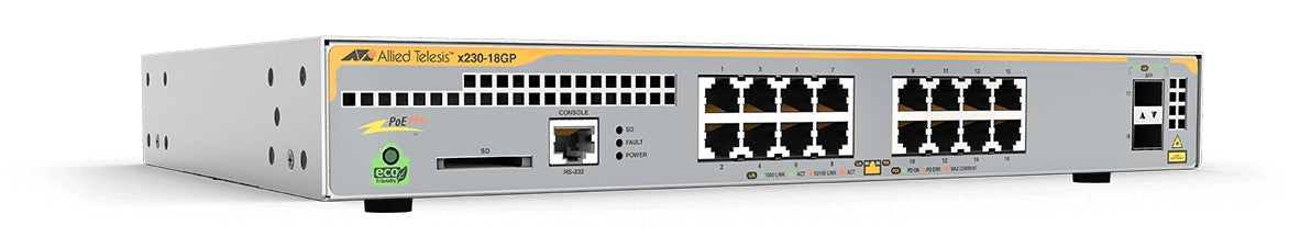 Allied Telesis AT-X230-18GP-40 | X230 Series 18 x 1GbE PoE+ Ports, 2xSFP Uplinks, Layer 3 Switch