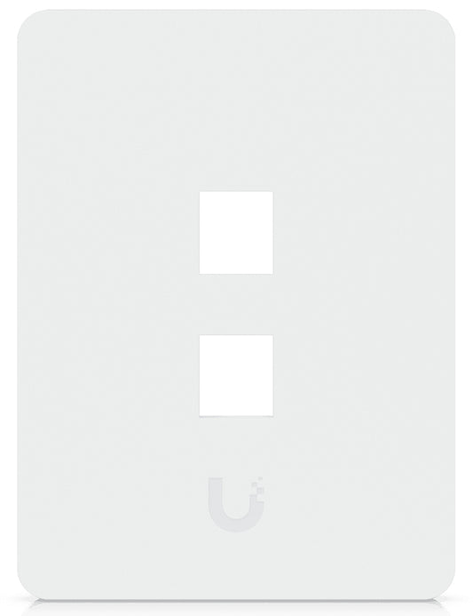 Ubiquiti uacc-wp-keystone-v-2p white rectangular keystone wall plate with two vertical ports and paintable cover