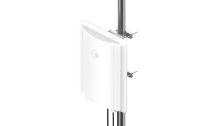 Cambium Networks ePMP 4500 5GHz white rectangular access point on pole