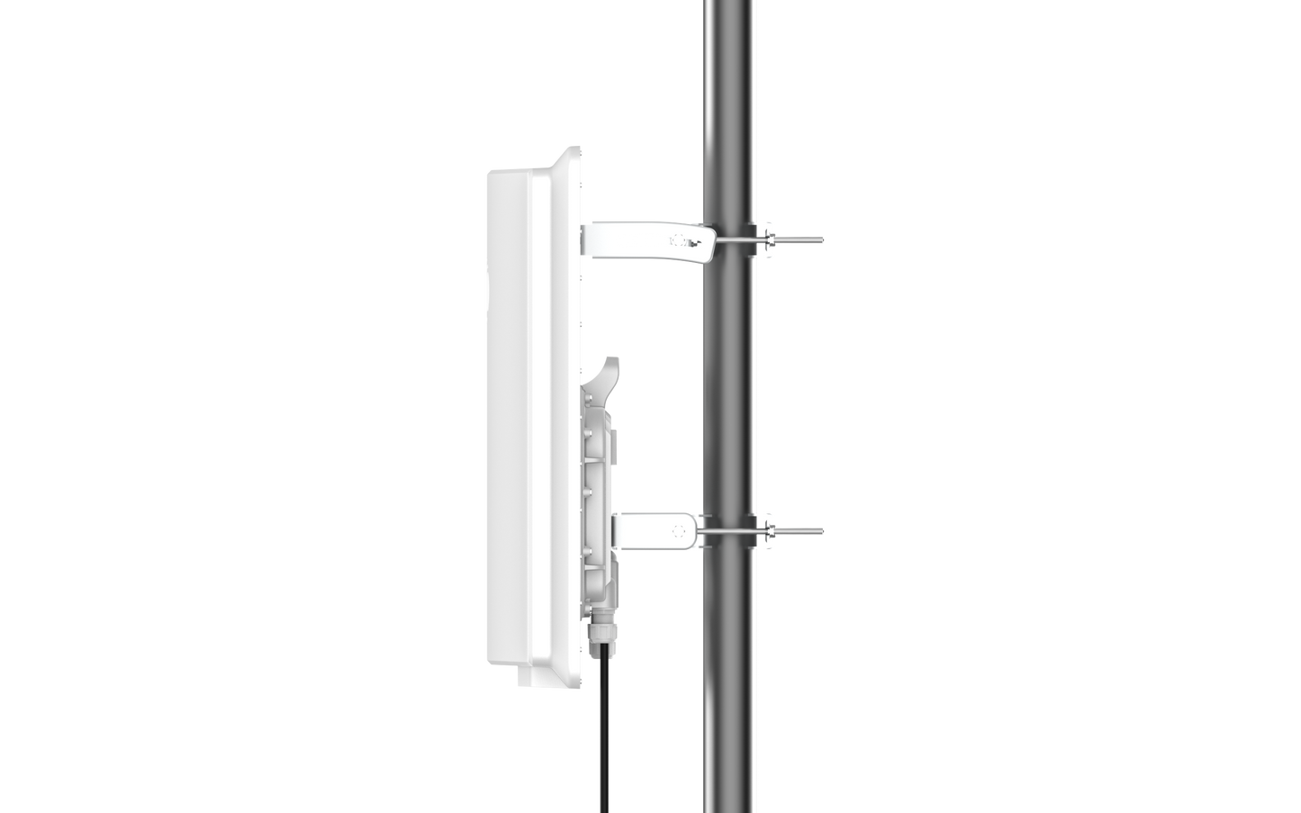 Cambium Networks ePMP 4500 5GHz white access point on pole with clamps