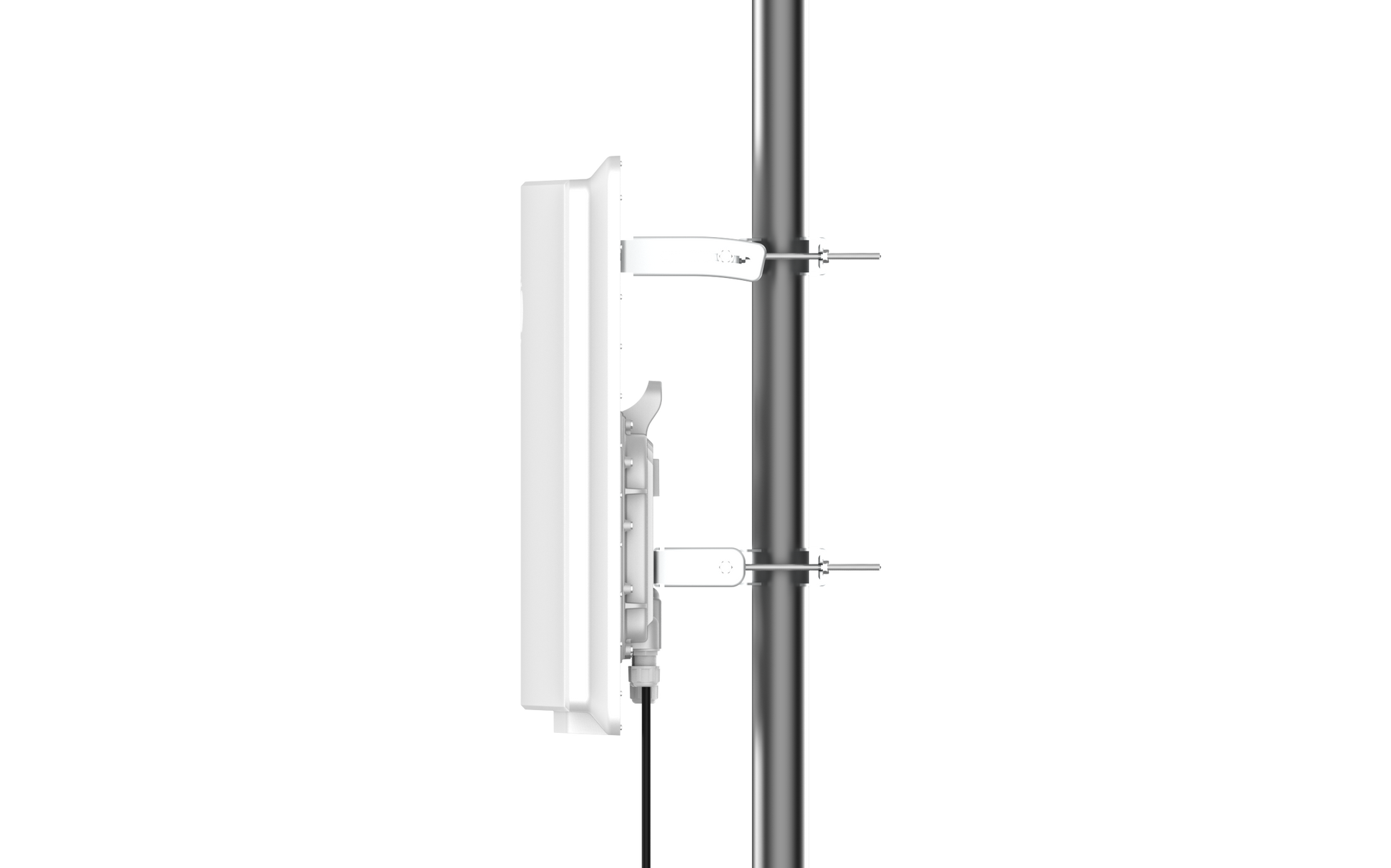 Cambium Networks ePMP 4500 5GHz white access point on pole with clamps