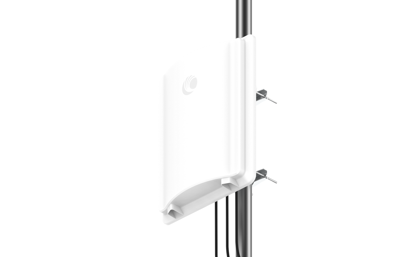 Cambium Networks ePMP 4500 5GHz white rectangular access point on pole