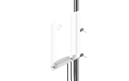 Cambium Networks ePMP 4500 5GHz white rectangular access point on pole