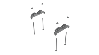 Silver-toned metal bicycle handlebar stem and clamp assembly