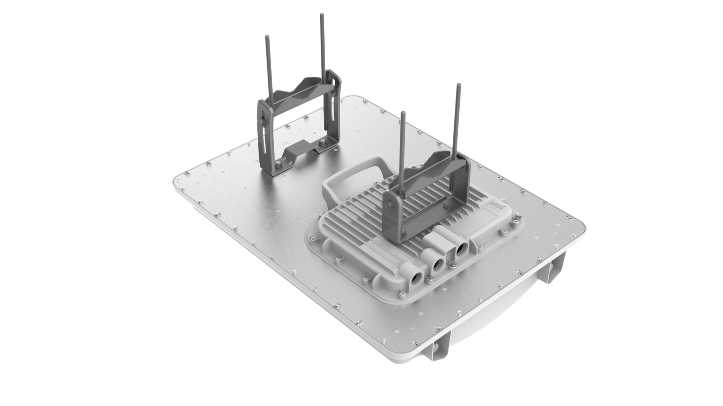 Silver Cambium Networks ePMP 4500 5GHz AP outdoor lighting fixture back