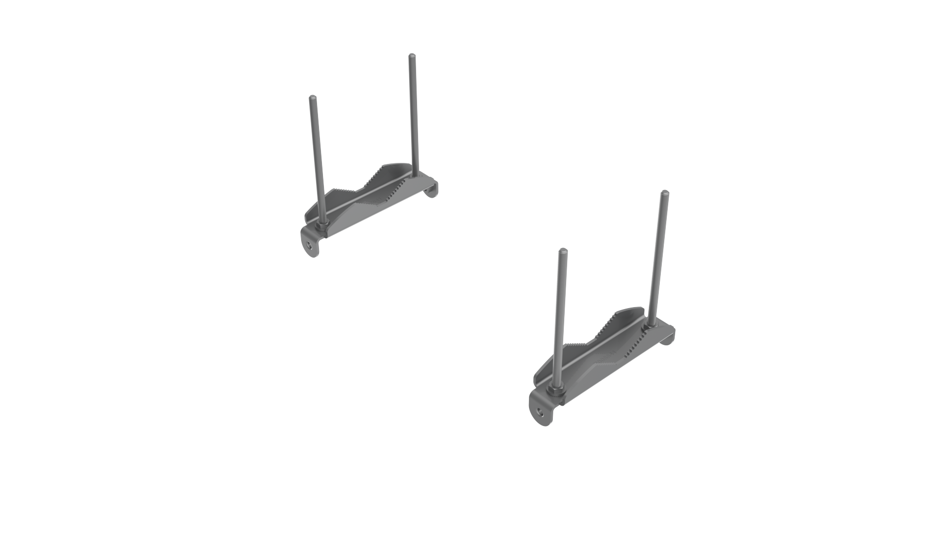 Silver-toned metal bicycle handlebar stem and clamp assembly for Cambium Networks EPMP 4500