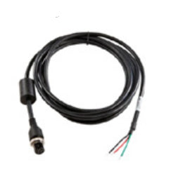 Black coiled cable with black connector and exposed multi-colored wires for honeywell cv31 and cv61 vehicle mount computer direct wiring kit