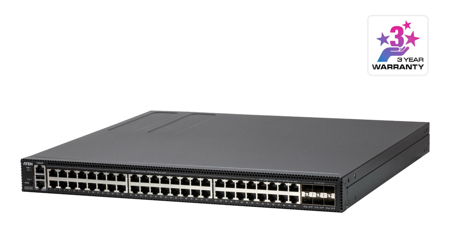 ATEN ES0154P-AX-U | ES0154P Series L2+ Gigabit Managed Switch, 54 x 1GbE, PoE