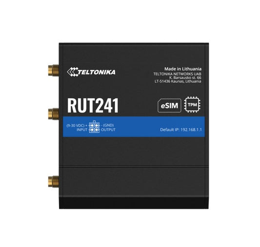 Teltonika RUT241235000 | Industrial 4G LTE Router, eSIM, Instant LTE Failover, Firewall