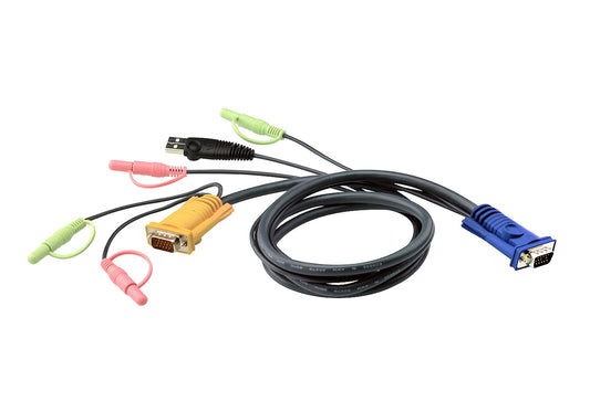 ATEN 2L-5302U | 2L Series KVM Cable, 1.8m, VGA + USB + Audio/Mic (SPHD 3€‘in€‘1)