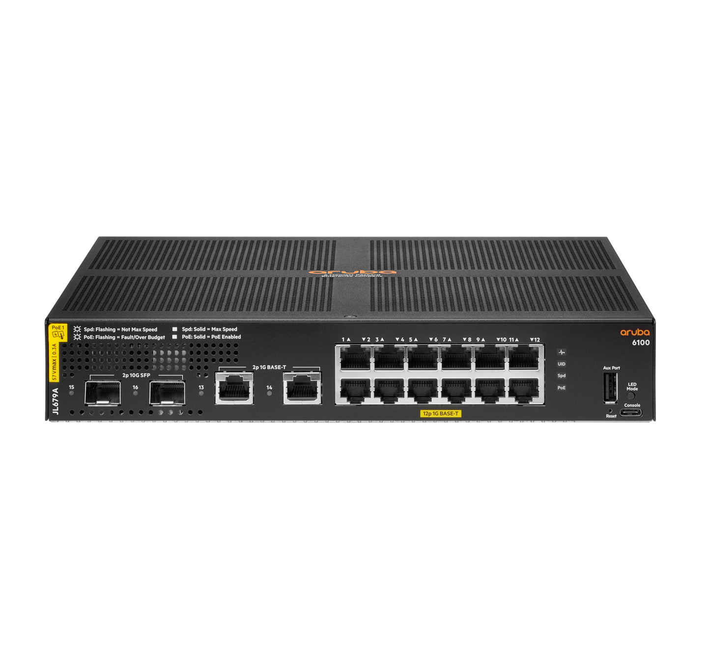 Aruba JL679A#ABG | 12G PoE Switch, 2 SFP+ Uplinks, 139W, L3 Managed