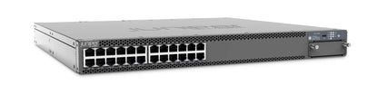 Juniper EX4400-24MP silver metal network switch with 24 x 10GbE PoE+ ports and front ventilation grilles in 1U design