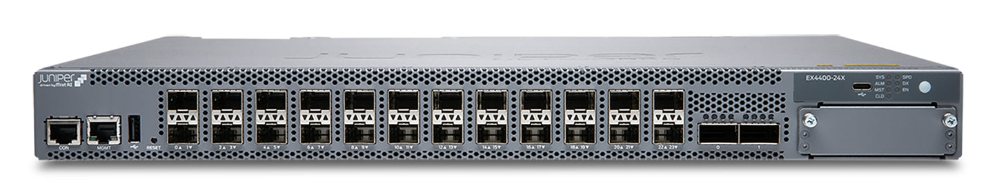 Juniper EX4400-24X-DC | EX4400 Series 24 x 10GbE Ports, 2x100G Uplinks, MACsec AES256, DC Power
