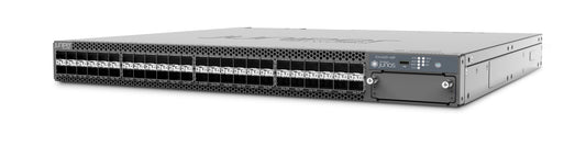 Black cisco nexus 9000 series network switch with perforated front panel and multiple ethernet ports for high-speed networking
