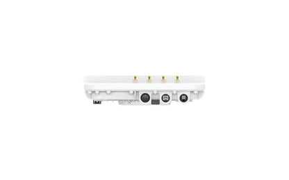 Back view of cambium networks ePMP 4500C white wireless access point with four gold antenna connectors and multiple ports